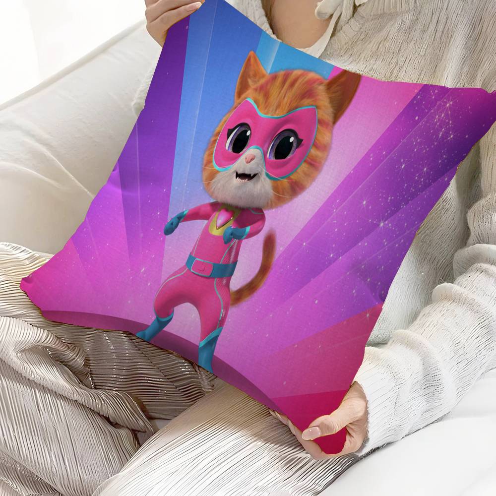 J-Junior S-Super Kitties Office Cushion Pillowcase Car Cushion Cover45X45CM Lumbar Pillowcase Sofa Pillowcover