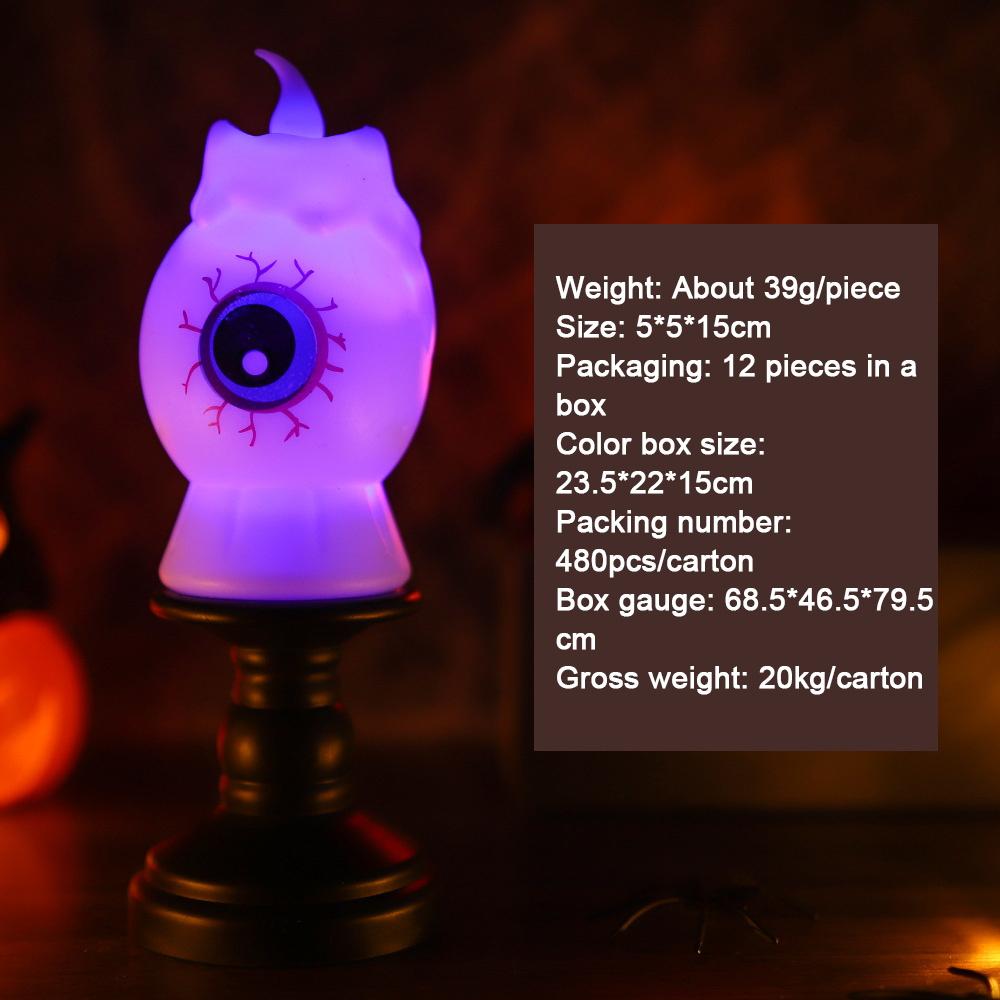 Halloween Pumpkin Lantern Creative Electronic Candle Light Decoration Props Atmosphere Night Light Ornament Funny Party Supplies