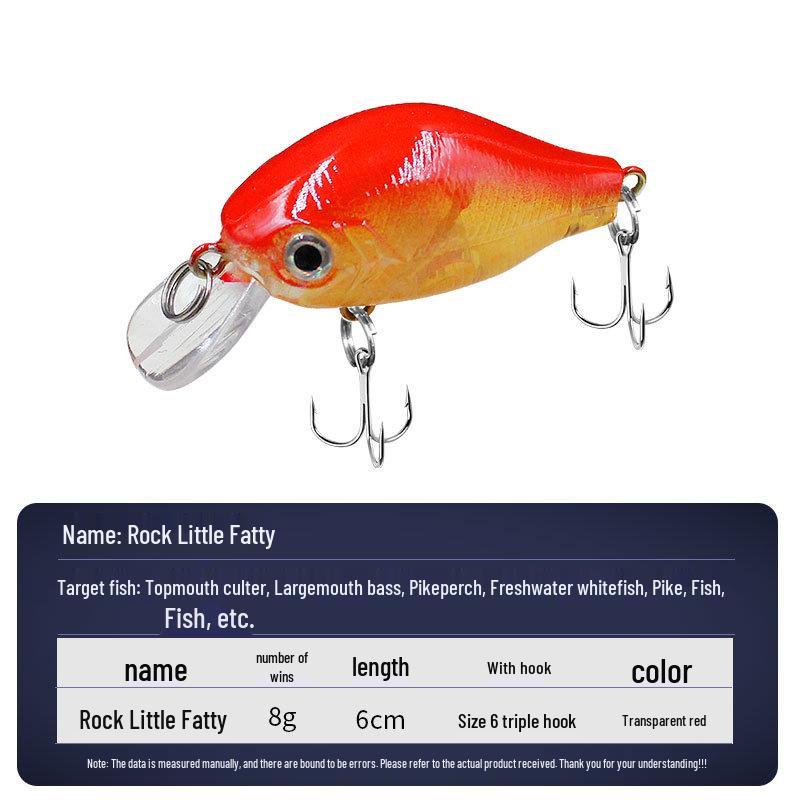 

6cm 8g Little Fatty Minnow Lure - Rock & Warped Mouth Killer Bionic Bait
