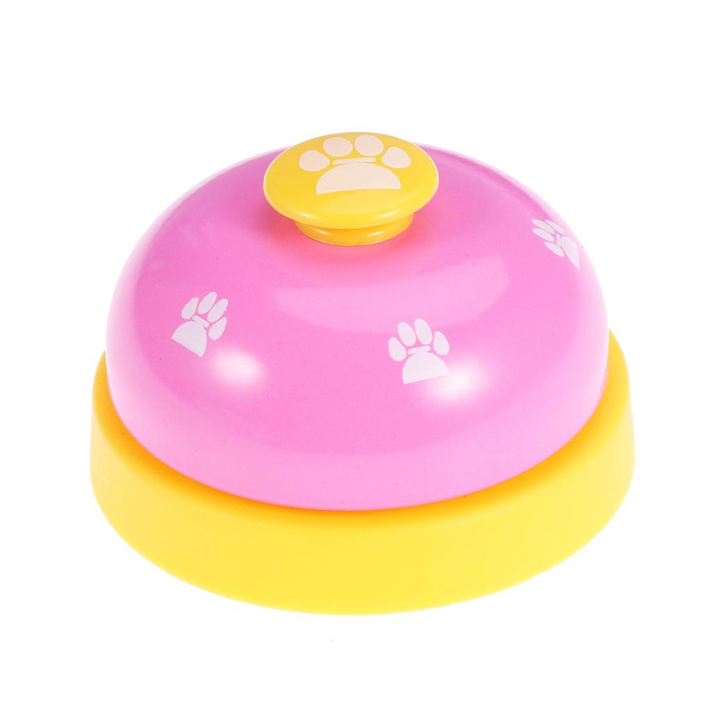 Pet Dog Potty Training Bell with Flat Wide Button for Easy Ringing Pleasant Loud Sound Works In Another Room Pink Black