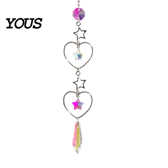Wall Hanging Decor Colorful Crystal Suncatcher, Sun Catcher for Windows, Healing Glamorous Decoration Home, Crystals Prism Rainbow Maker,