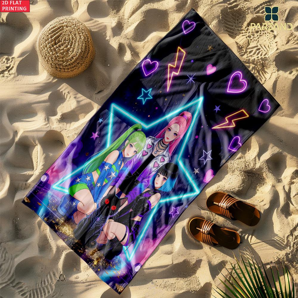 K-pop Star Anime Girl Microfiber Beach Towel Quick Dry Super Absorbent Sand Free Soft Oversized Bath Towels Bathroom Accessories