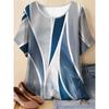 Women's Versatile Striped Printed Top Short Sleeve Casual Loose T-Shirts Women’s