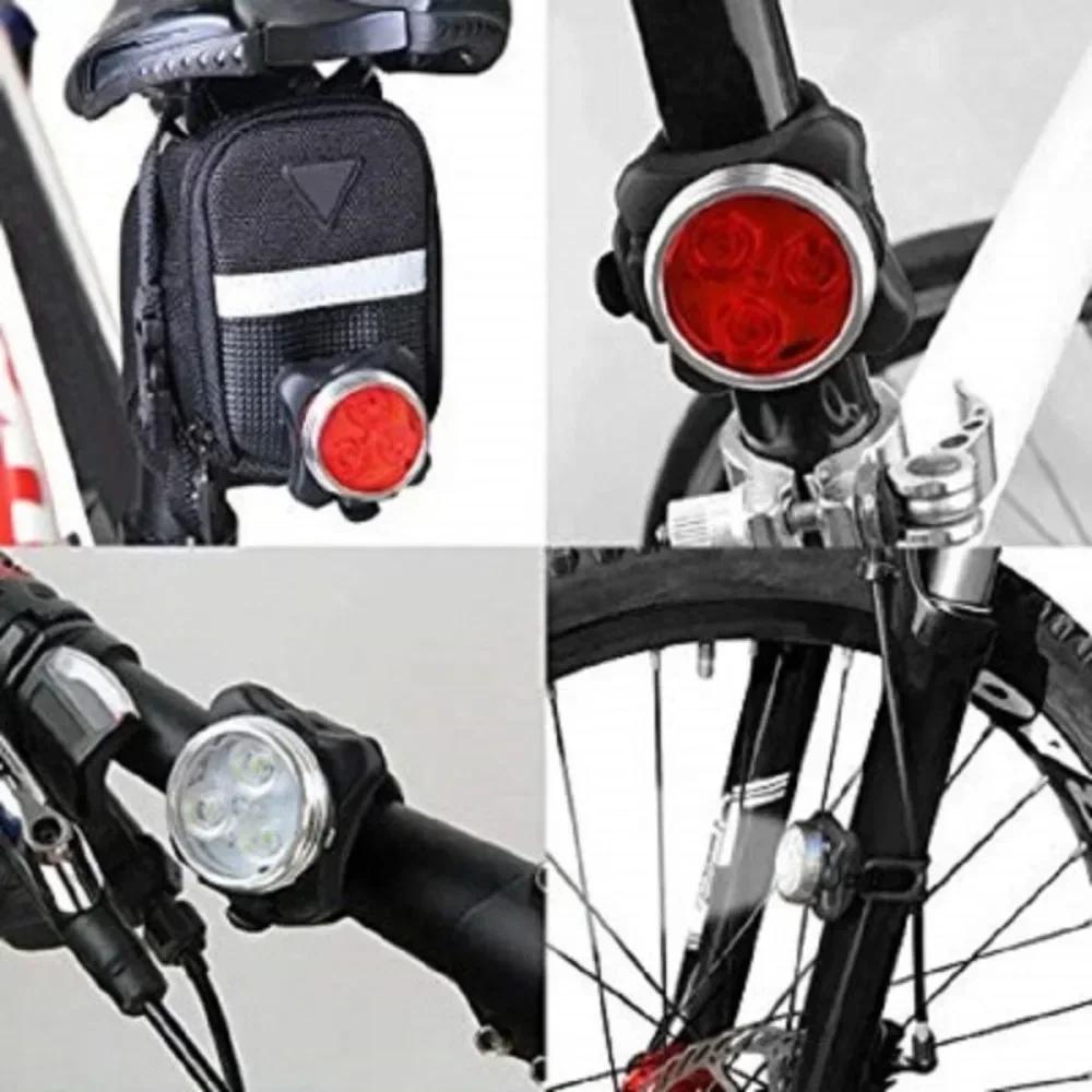 USB Rechargeable Bike Light Set Super Bright Front Headlight and Rear LED Bicycle Light 650mah 4 Light Mode Options