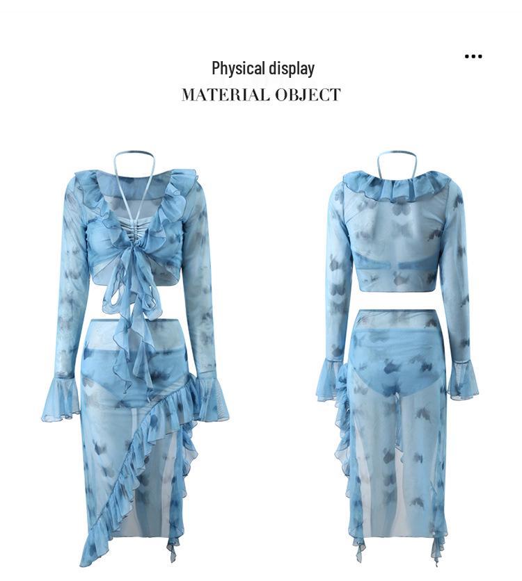 2024 Women's High-End Four-Piece Bikini Set: Conservative Style for Seaside and Hot Spring Vacations
