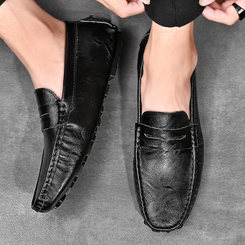 Foreign trade explosion Ultra-light cowhide Doudou shoes men's fringed loafers casual shoes fashionable outdoor driving men's shoes