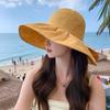 Summer New Hat Women's Solid Color Versatile Color Glue Bow Bucket Hat Outdoor Folding Sun Protection Cover