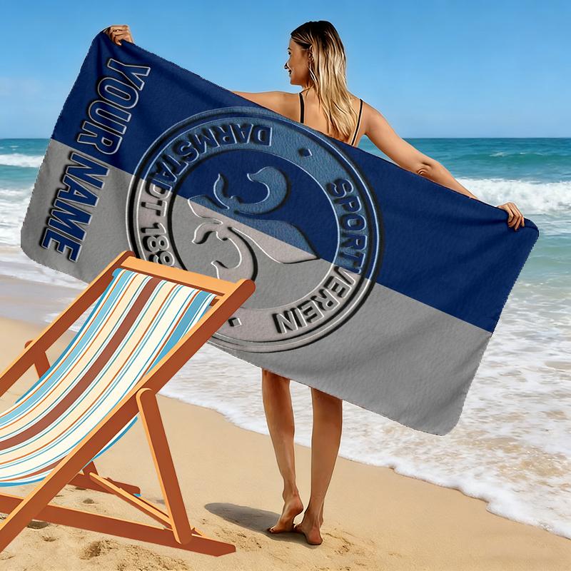 Custom Name SV Darmstadt 98 Print Beach Towel, Large Soft Quick Dry Towel for Beach Camping Swimming