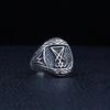 Gotische Lucifer Zegel van Satan Signetringen Punk Roestvrij Staal Zegelringen Mannen en Vrouwen Pagan Heks Sieraden Feestcadeau OSR021
