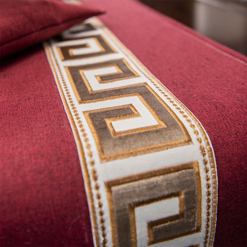 Copricuscino per Divano Universale Rosso Cotone Lino Antiscivolo - Festivo e per Tutte le Stagioni