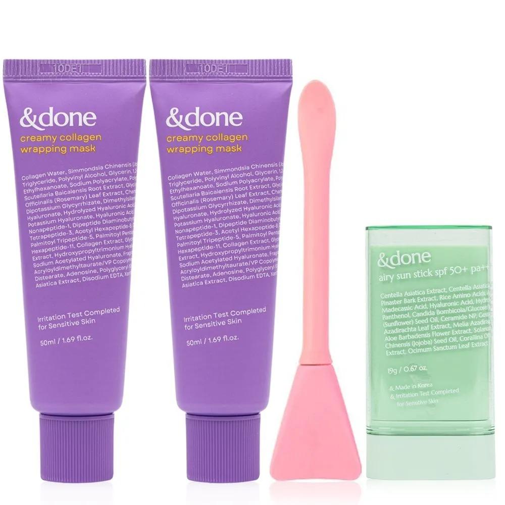 Creamy Collagen Wrapping Mask 50ml x 2 / 70% Collagen Water / Elasticity & Tone-up / Skin-plumping effect