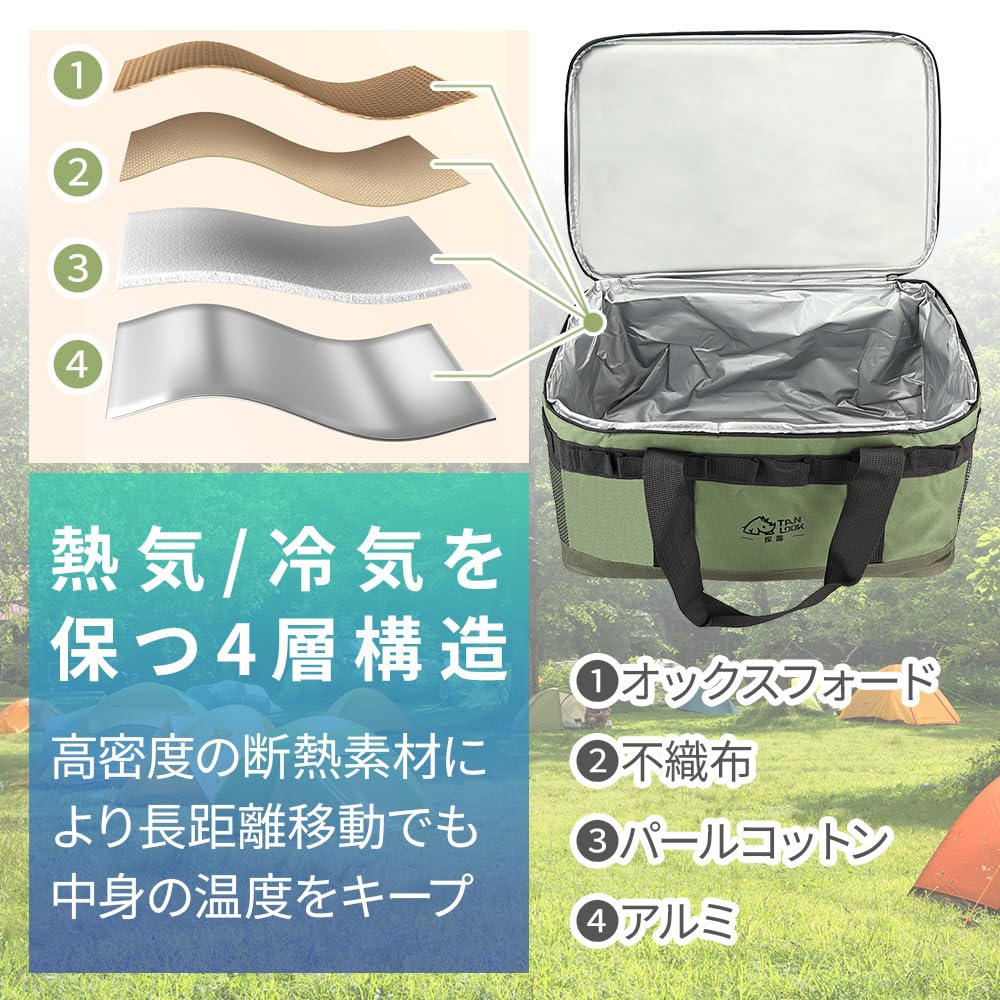 Cooler Bag Keeps Food Cold Preserves Perfect for Cherry Blossom and Sports Days 23L, & Warm, Freshness, Waterproof, Shopping, BBQs, Viewing, (Olive)