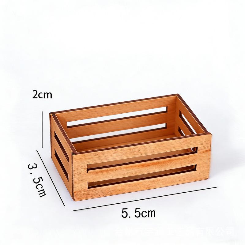 Dollhouse Miniature Wooden Food & Wine Basket Ornaments