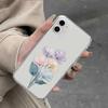 Watercolor Floral Clear Phone Case for iPhone 17 17E 16 16E 15 14 13 12 11 Air Pro Max Plus Aesthetic Soft TPU Cover