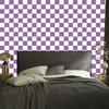 Checkerboard Wallpaper Purple and White for Living Room and Bedroom 50x1000