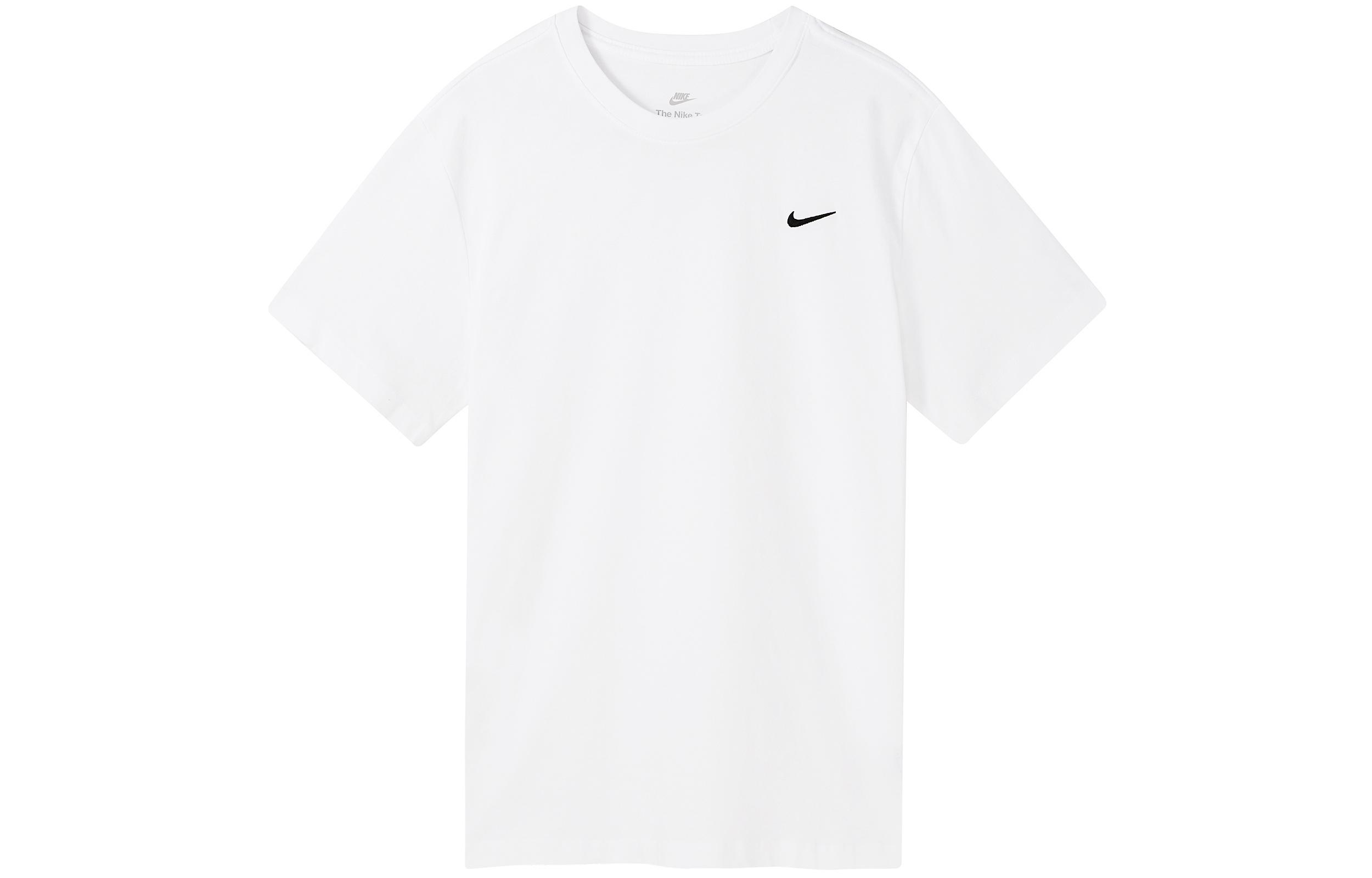 Nike Sportswear Men s Embroidered Logo Print Crewneck T-Shirt White White|XL