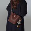 Bucket bag, new women's bag, summer genuine leather messenger bag, high-end versatile retro shoulder bag.