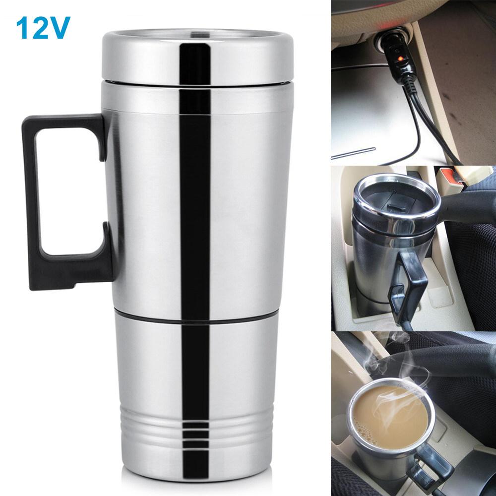 Car Heating Cup 12/24V Water Heater Kettle Electric Coffee Tea Boiling Heated Mug Water Travel Kettle For Car