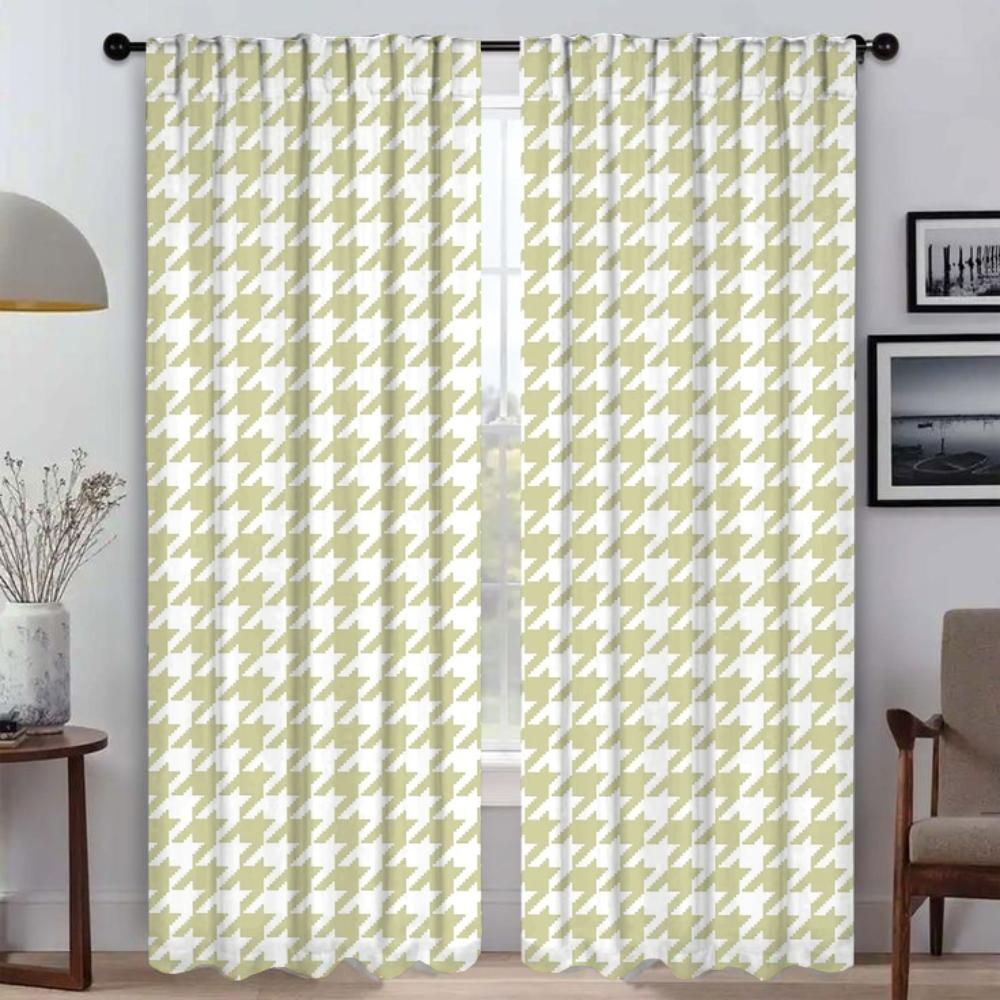 Vorhänge für Wohnzimmer Vorhang für Zimmer 2 Paneele Hahnentritt Halloween Dekoration Jalousien Raumteiler Heiminterieur Vorhänge Kind W50xH70cmx2pcs-CL