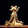 Messing Yoga Frosch Statue Mini Frosch Figur Kung Fu Tee Dekoration Zen Meditation Frosch Skulptur Heim Dekoration Zubehör