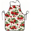 1pc Of Apron Featuring A Strawberry Floral Heart Design Made From Durable And Easy-To-Clean Polyester With An Adjustable Waistba
