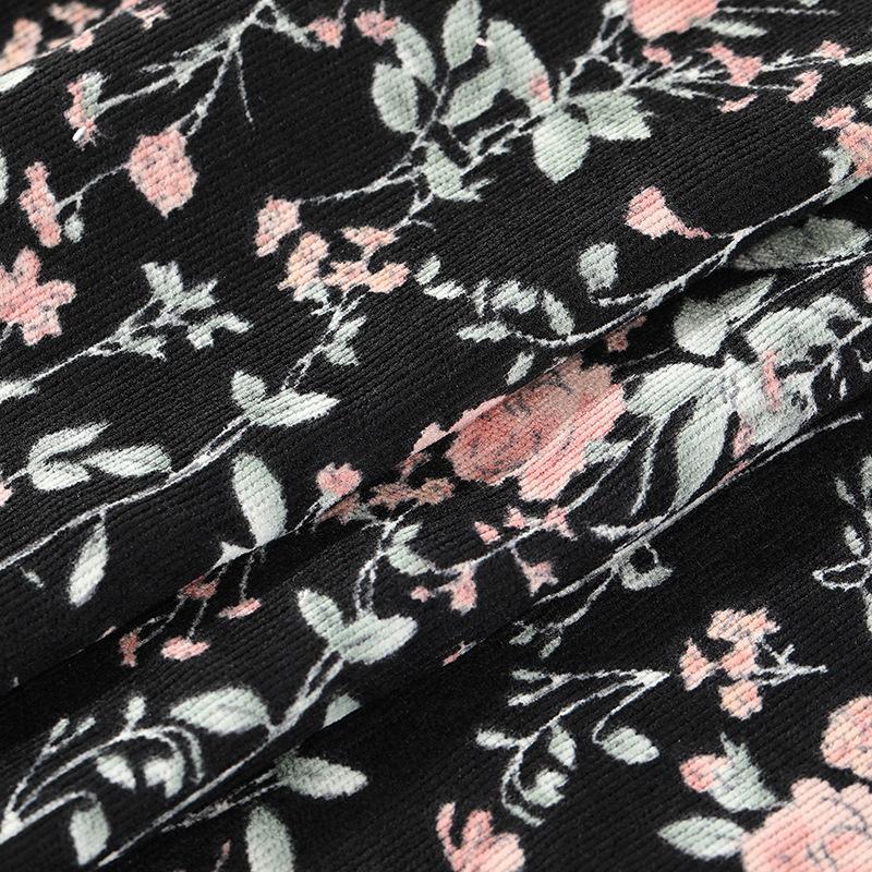 100*150CM Leopard print Corduroy fabric small flower Polyester print cloth fashion Women's DIY clothing handmade Sewing quilting