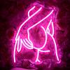 Pretty Ladies Body Neon Sign, Woman Body Neon Sign,Lady Buttocks Neon Sign, Aesthetic Pink Ass Line Art Neon Light, USB Powered for Bachelor Club