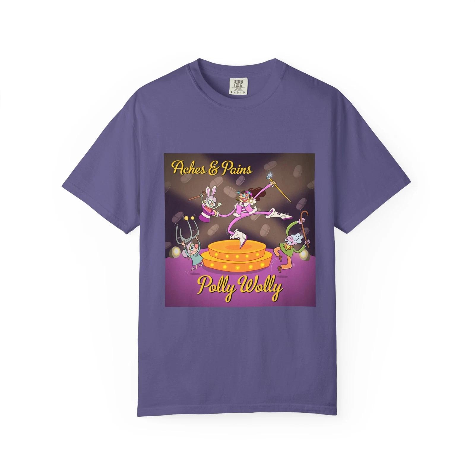

Colorful Garment-Dyed T-Shirt with ‘Aches & Pains’ Design, Fun Gift, [...] S