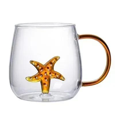 Cartoon Animal Shape Glass Home Cute High Borosilicate Glass Single Layer Cup Living Room with Guests Juice Cold Drink Cup Gift