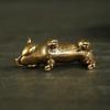 Retro Copper Chinese 12 Zodiac Pig Statue Home Decoration Antique Brass Lucky Animal Figurines Small Table Desk Ornaments