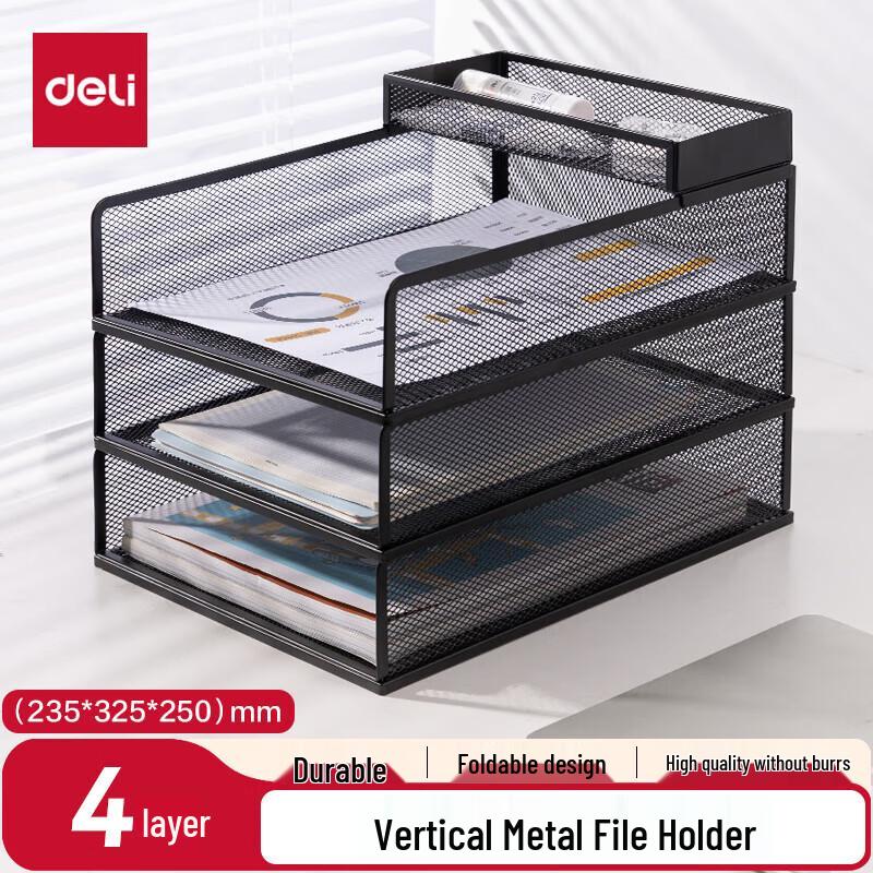 Deli 3-Tier Vertical Metal File Organizer