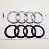 Q4 202mm 4 Rings ABS Black Chrome Car Trunk Badge Decal Logo Sticker For A4 A3 A4 A6 A8 Q2 Q3 Q5 Q8 S4 S6 R8 RS4 RS6 Accessories