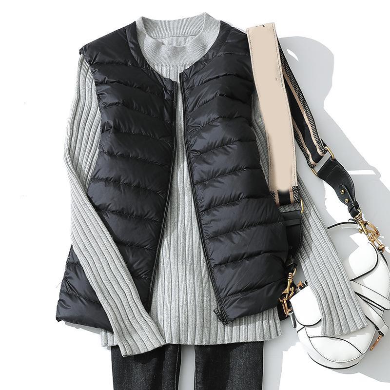 Damen Ultraleichte Daunenweste Leichte Weste Damen Winddicht Warm Weiß Ärmellos Entendaunenjacke Mantel