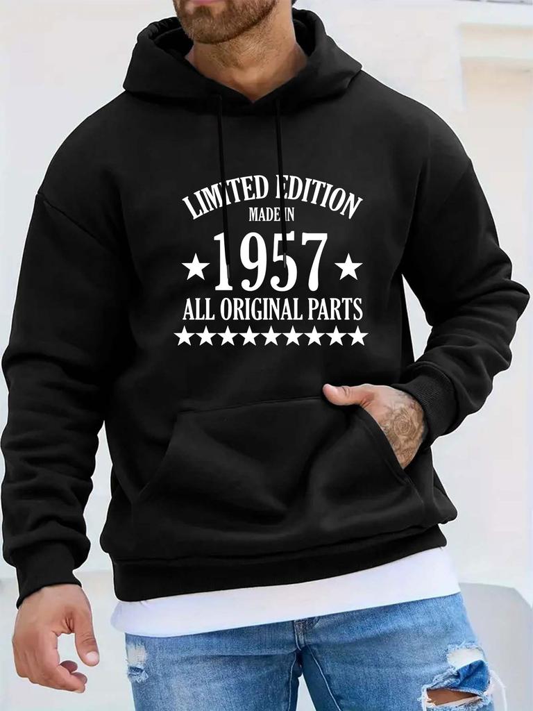 1957 Limited Edition Original Parts Streetwear Print Casual Sport Outdoor unisex Hoodie Long Sleeve Sweatshirt unisex Top Autumn Winter Apparel