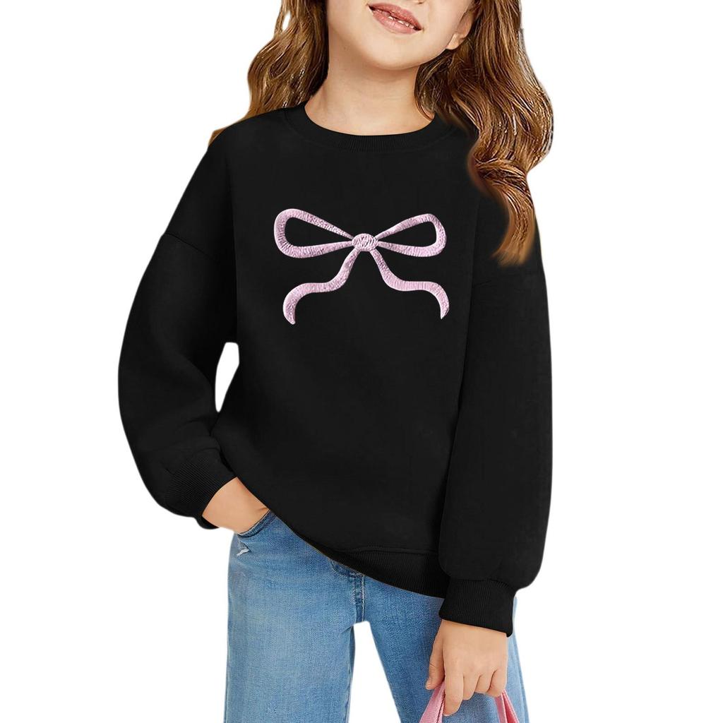 Girls Round Neck Pullovers For Kids Printed Baby Tops
