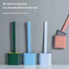 Flexible Toilet Brush Cleaner Long Handle Hanging Silicone 360 Degree No-Dead-Corner Flexible Cleaner Brush Holder Set Bathroom