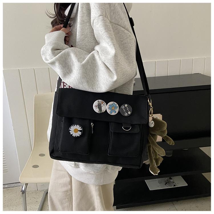 Canvas Crossbody Bag for Women Large Capacity Messenger Shoulder Handbag