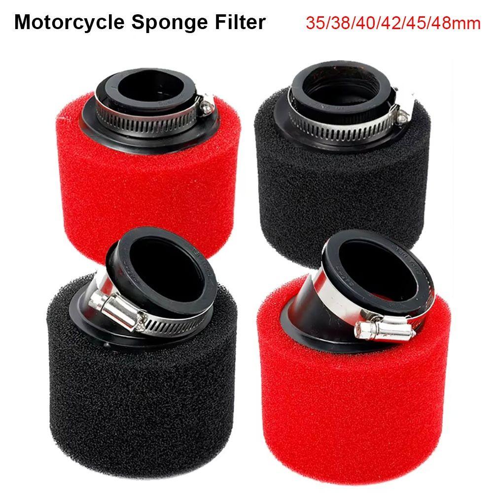 1Pcs Black Red Foam Air Filter 35/38/40/42/45/48mm Straight Elbow Dirt Pit Parts Universal Sponge Cleaner Air Filters 7