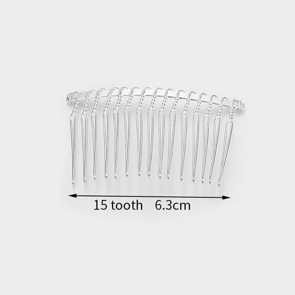 10pcs 12/15/20mm Silver Color Teeth Hair Comb Hairpin for Jewelry Making Bridal Hair Combs DIY Wedding Accessories