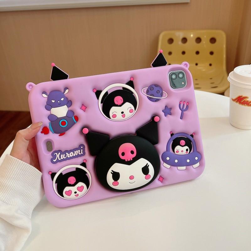 Silicone Tablet Case MatePad 11.5 S SE X9 Pro Air X8a Shockproof Soft Shell With Stand Cartoon Cute Design Purple
