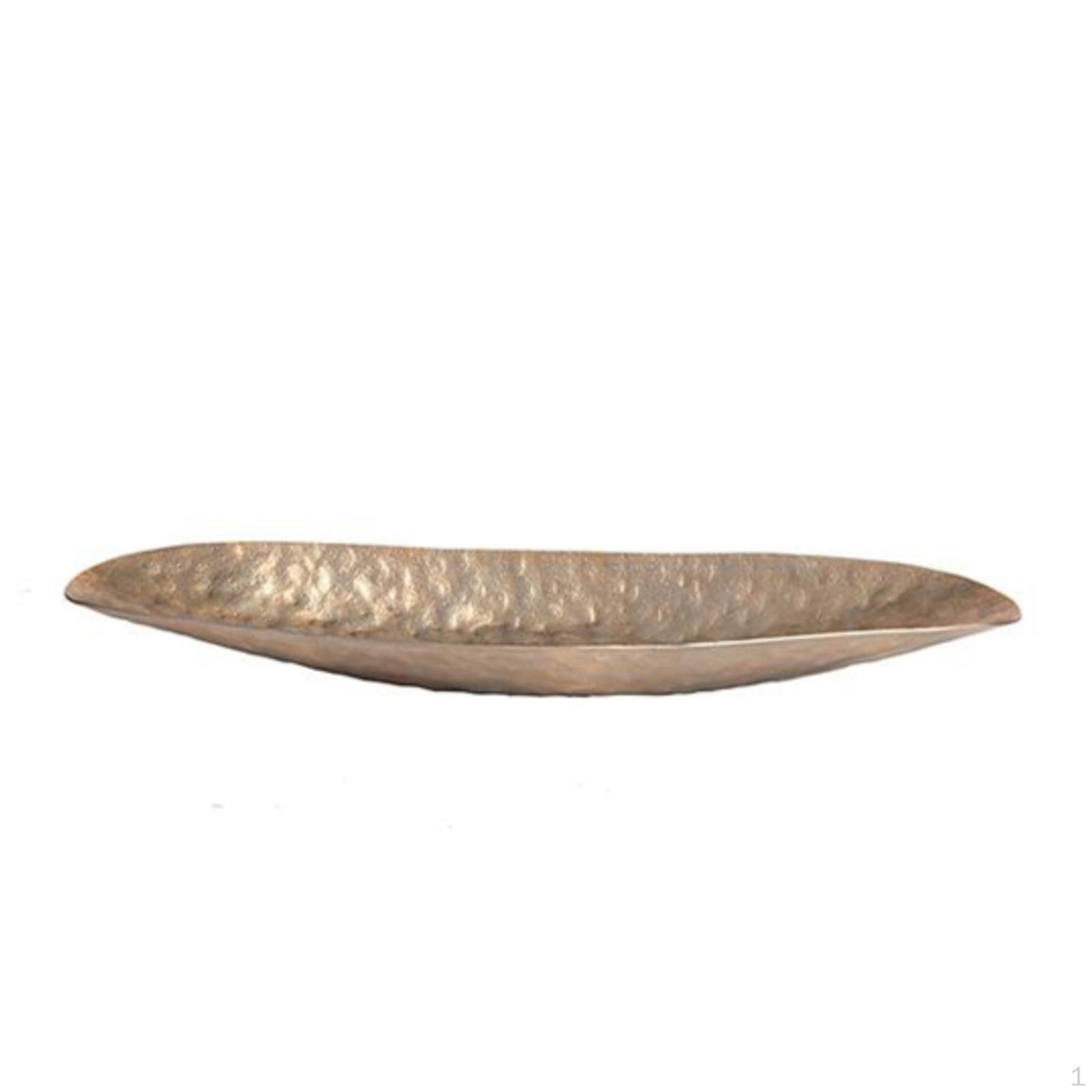Hammered Metal Tray Lustrous Boat Low-Profile