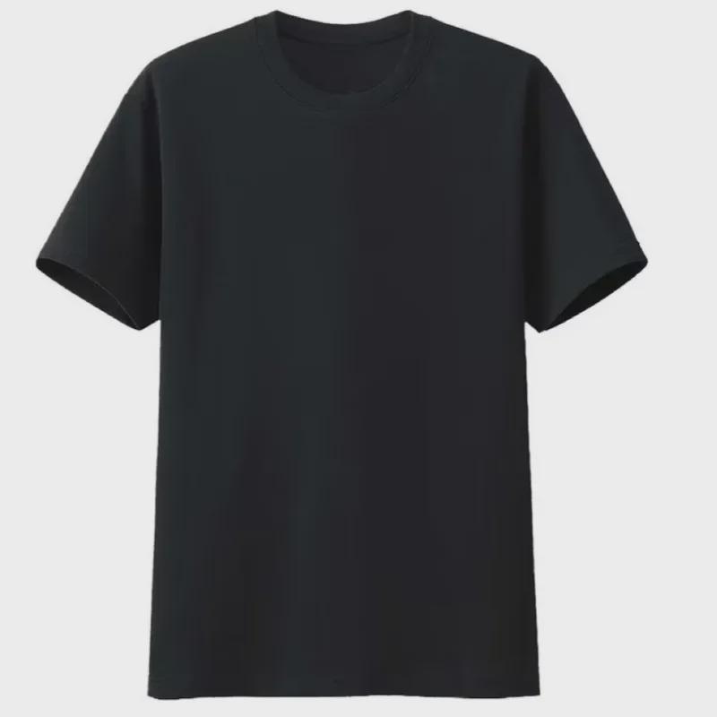 Men's Slim Fit Cotton T-Shirt: Korean Style, Short-Sleeved, Round Neck, Ideal for Spring/Summer, Available In Black, White, and Gray.