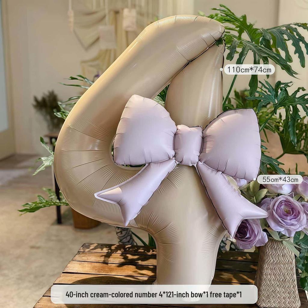 40-tums Matt Båge Födelsedagssiffra Ballong för Utomhuspicknick och Babyfestdekorationer