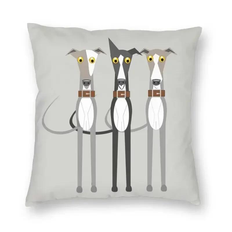 

Подушка Наволочка Декоративная для Дома Борзые с Золотыми Ошейниками Скандинавская Наволочка Бархатная Наволочка для Дивана 66x66cm