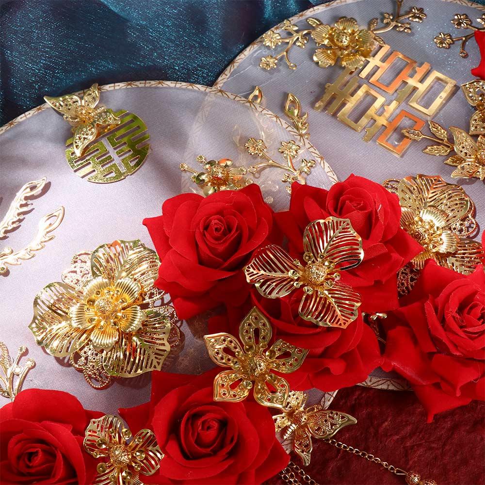 Prop Chinese Wedding Vintage Wedding Decorative Decor Craft Fan Bouquet Photography Ornaments