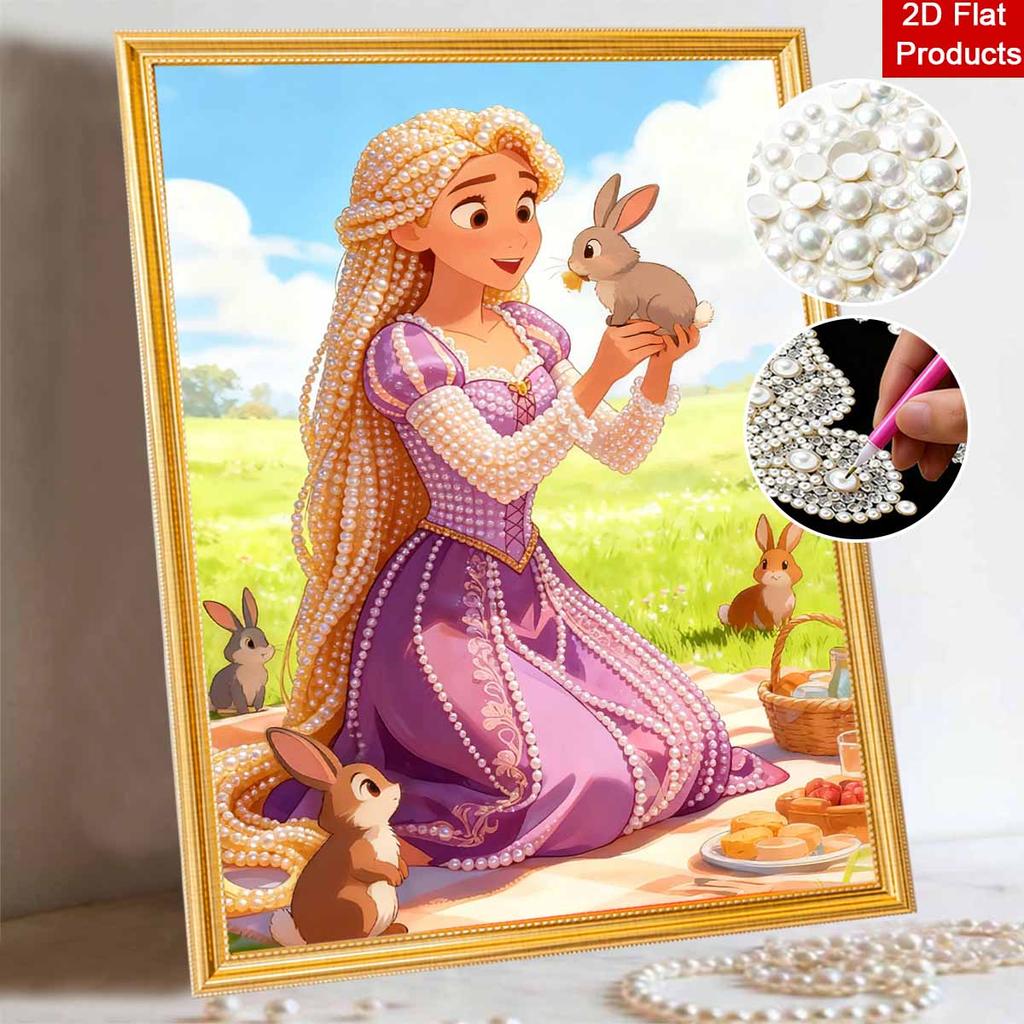 Disney Rapunzel pearl painting handmade diy pearl art painting simple living room hanging painting decoration