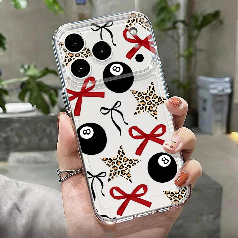 

Colorful Bow Pattern Transparent Phone Case For iPhone 17e 17 16 15 14 13 Pro Max 17 Pro 16e 12 11 Clear Shockproof Soft Cover iPhone 11