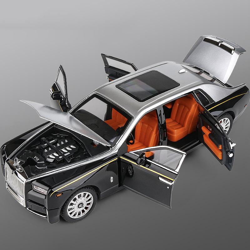 1:18 Modelli di Auto in Lega Rolls Royce Phantom Limousine Metallo Diecast Decorazione per la Casa Ornamento da Scrivania Alta Simulazione Regali