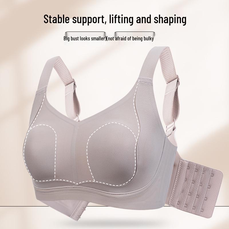 Rabbit Ear Seamless Wirefree Bra: Large Bust Minimizer, Soft Support, Adjustable, Anti-Sagging, Side Smoothing - Perfect for Summer.