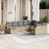 VidaXL Garden Lounge Set with Cushions 10 Pcs, Patio Sofas, Patio Furniture Set, Outdoor Furniture, Beige 3259560